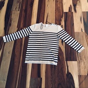 Beige and Black Striped Thin Sweater